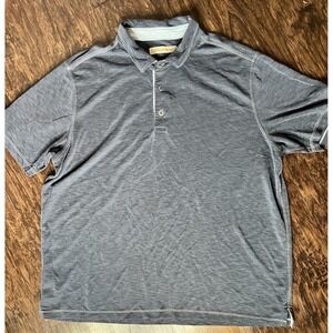 Tommy Bahama Polo Golf Shirt Gray Short Sleeve Performance Casual Coastal Luxury